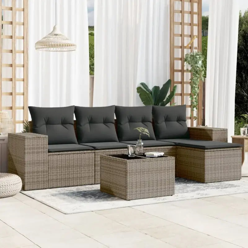 Tuinset met grijs materiaal en gepoedercoat staal voor buitengebruik - Grijs / Met tafel - Tuinsets
