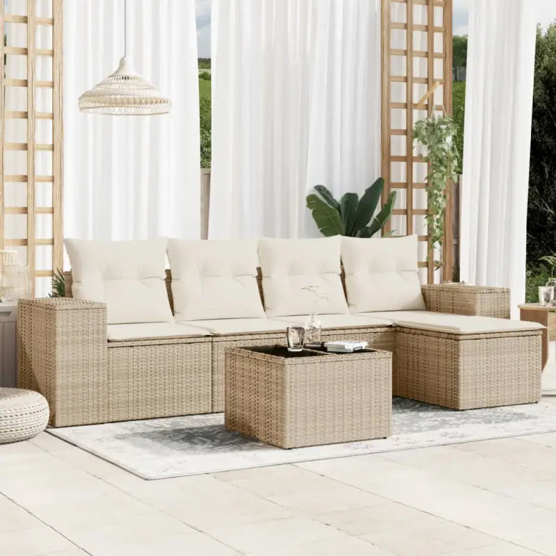 Tuinset met grijs materiaal en gepoedercoat staal voor buitengebruik - beige en crèmekleurig / Met tafel - Tuinsets