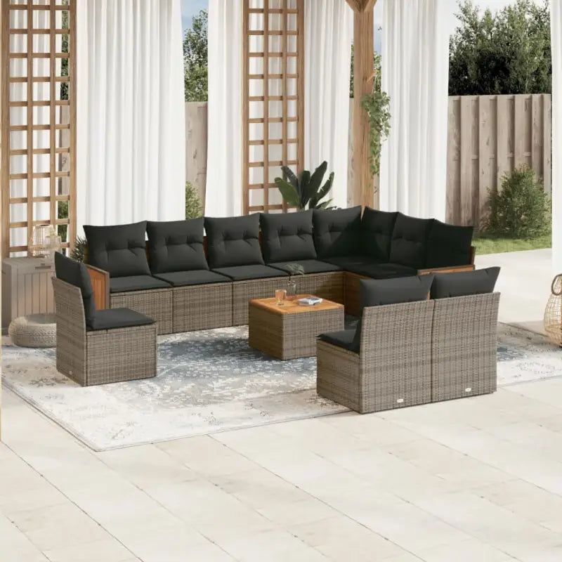 Tuinset met grijs materiaal en gepoedercoat staal voor buitengebruik - Grijs / Met tafel - Tuinsets