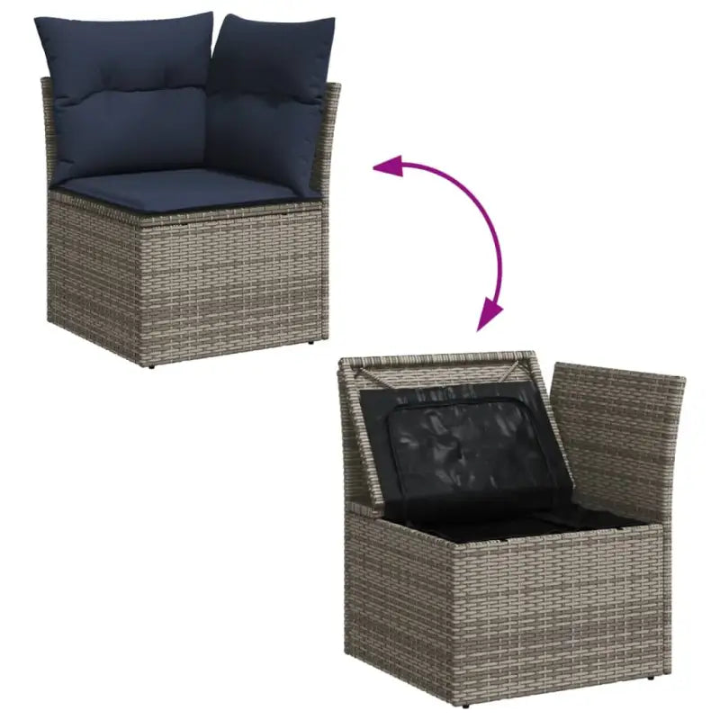 Tuinset met grijs materiaal en gepoedercoat staal voor buitenplezier - Grijs - Tuinsets