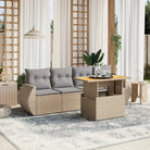 Tuinset met grijs materiaal en gepoedercoat staal voor buitenplezier - Beige en grijs / zonder opbergruimte - Tuinsets