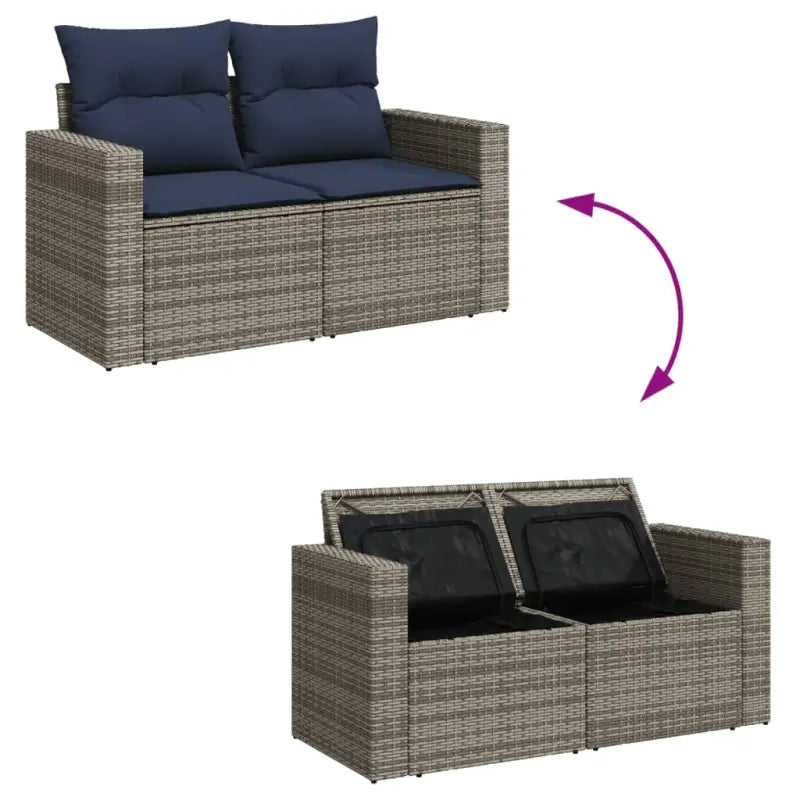 Tuinset met grijs materiaal en gepoedercoat staal voor buitenplezier - Grijs - Tuinsets