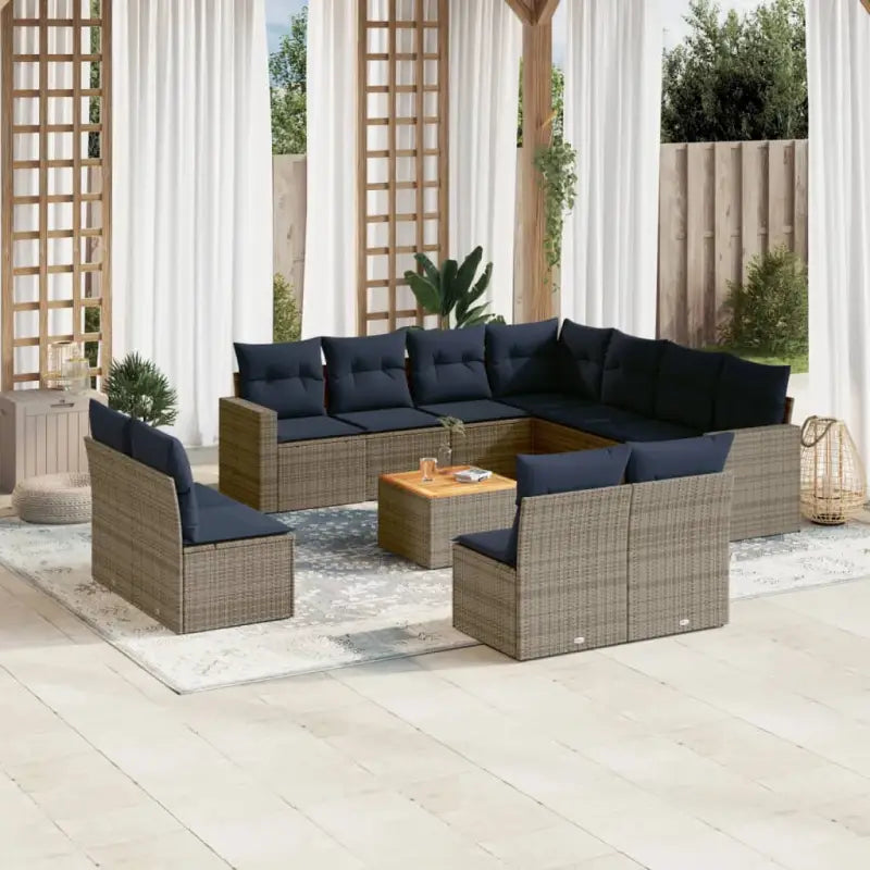 Tuinset met grijs materiaal en gepoedercoat staal voor buitenplezier - Grijs - Tuinsets