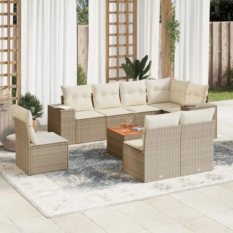 Tuinset met grijs materiaal en gepoedercoat staal voor buitenruimte - beige en crèmekleurig - Tuinsets