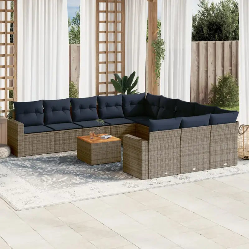 Tuinset met grijs materiaal en gepoedercoat staal voor comfortabel buitenplezier - Grijs - Tuinsets