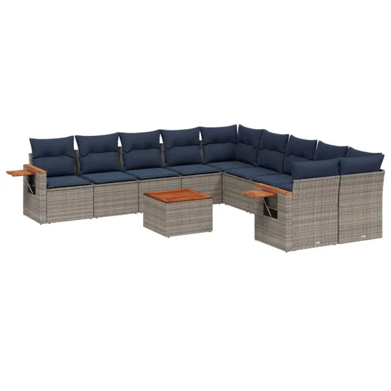 Tuinset met grijs materiaal en gepoedercoat staal voor comfortabele afmetingen zitting - Tuinsets