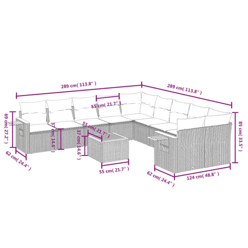 Tuinset met grijs materiaal en gepoedercoat staal voor comfortabele afmetingen zitting - Tuinsets