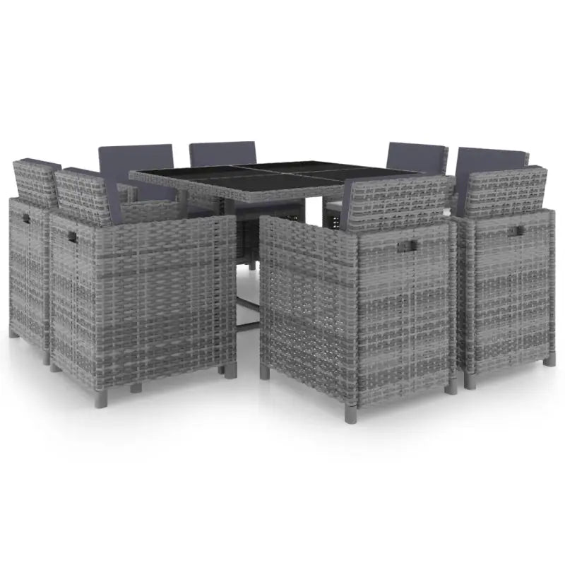 Tuinset met levering bevat stijlvolle rattan eethoek voor buitengebruik - Antraciet en zwart / Ja - Tuinsets