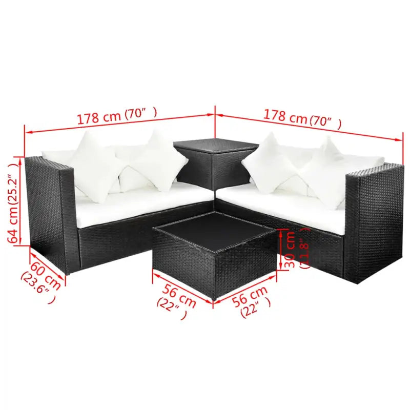Tuinset met levering bevat stijlvolle waterdichte rattan loungeset - Tuinsets