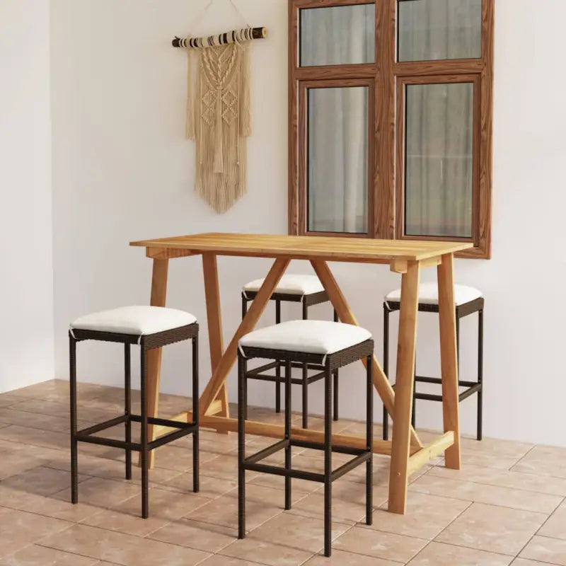 Tuinset met massief acaciahout en elegant ontwerp - Bruin - Tuinsets