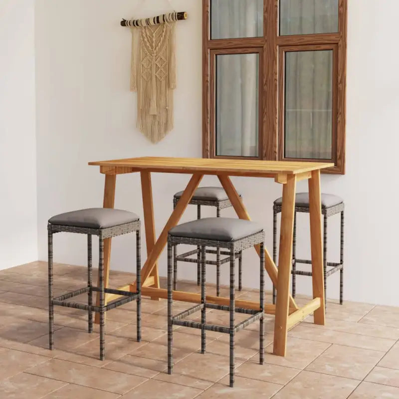 Tuinset met massief acaciahout en elegant ontwerp - Grijs - Tuinsets