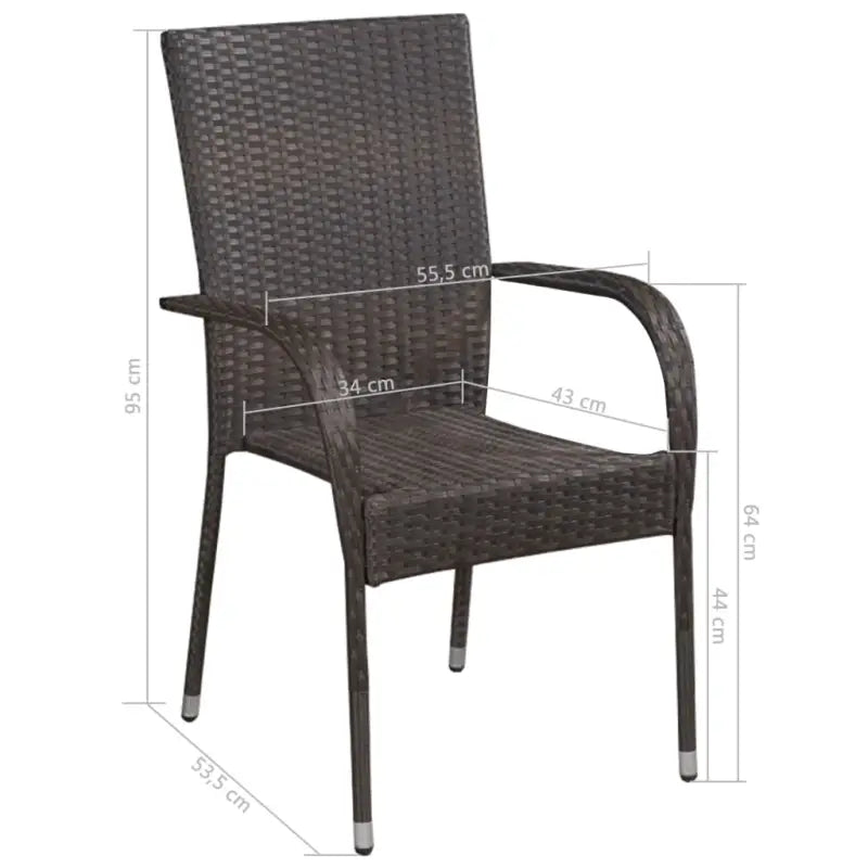 Tuinset met massief acaciahout en gepoedercoat staal afmetingen - Tuinsets