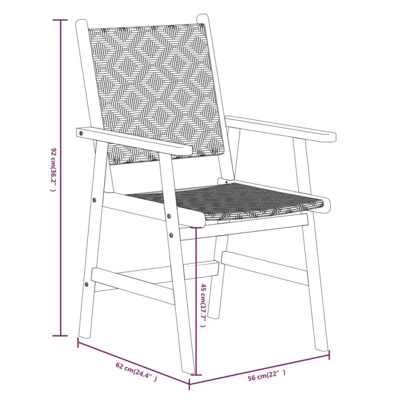 Tuinset met massief acaciahout en poly rattan voor buitenplezier - Tuinsets