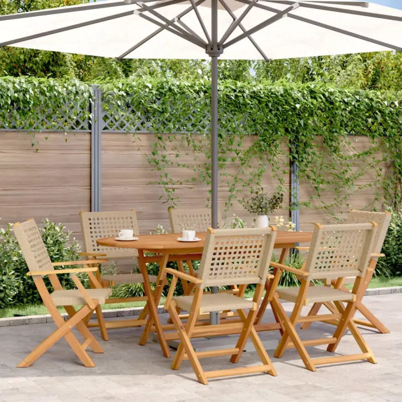 Tuinset met massief acaciahout en poly rattan voor buitenplezier - Tuinsets
