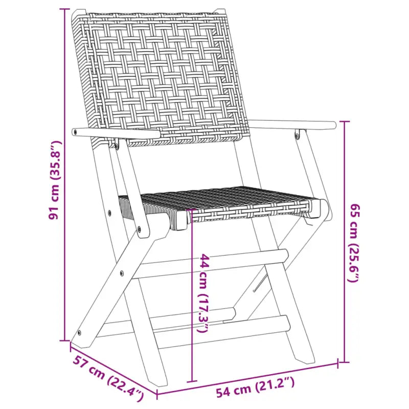 Tuinset met massief acaciahout en poly rattan voor buitenplezier - Tuinsets