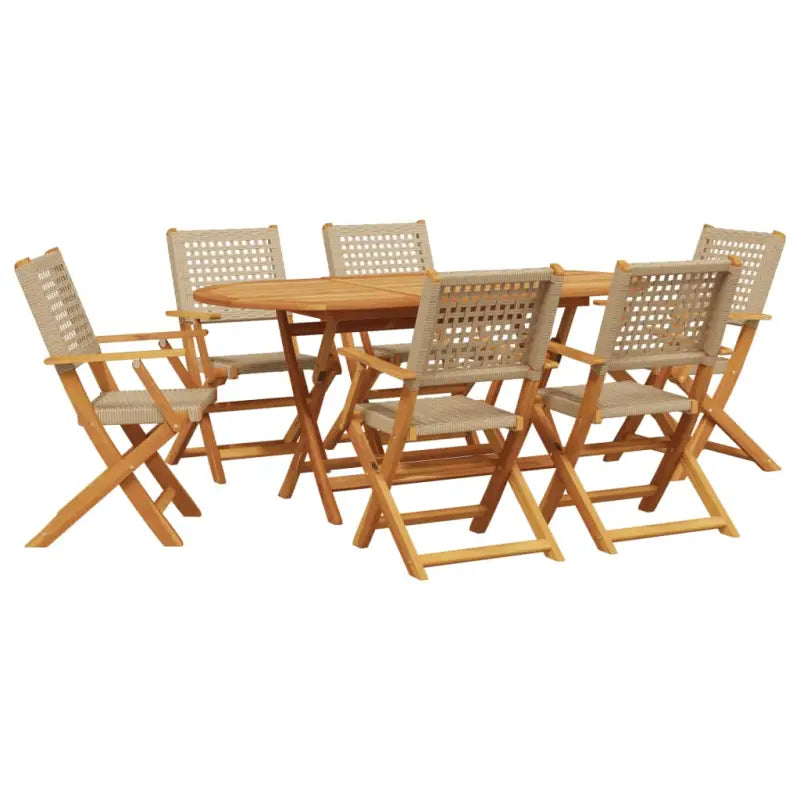 Tuinset met massief acaciahout en poly rattan voor buitenplezier - Tuinsets
