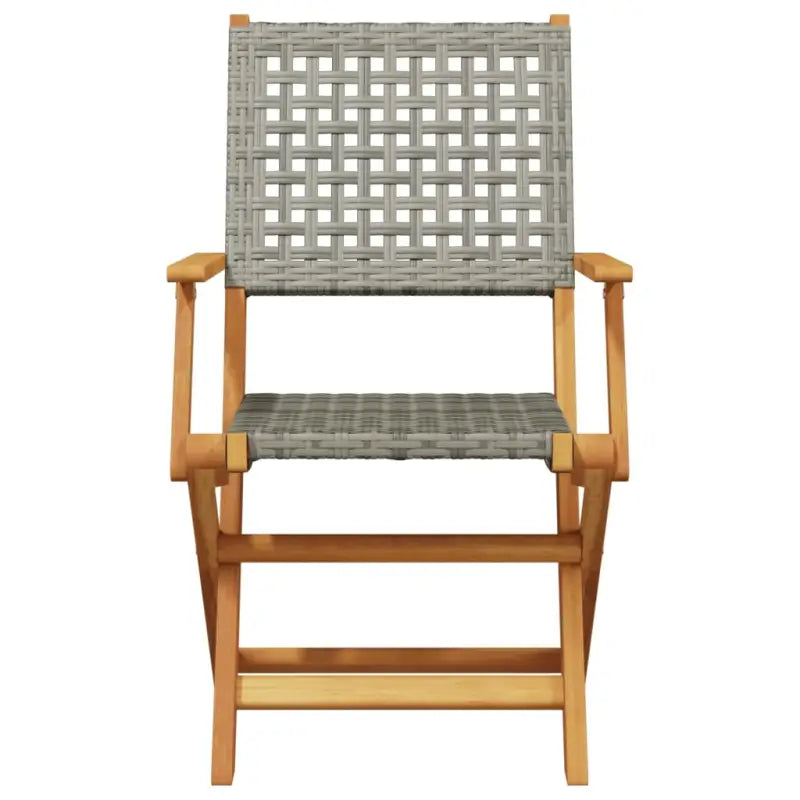Tuinset met massief acaciahout en poly rattan voor gezellige buitenruimte - Tuinsets