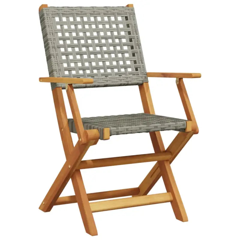 Tuinset met massief acaciahout en poly rattan voor gezellige buitenruimte - Tuinsets