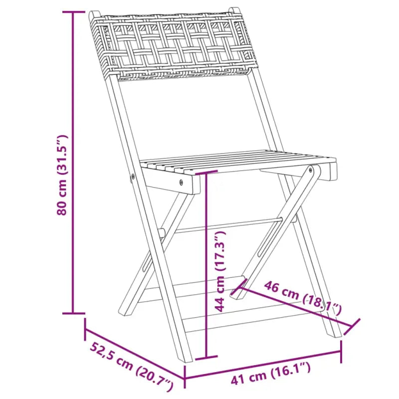 Tuinset met massief acaciahout en poly rattan voor in de tuin - Tuinsets