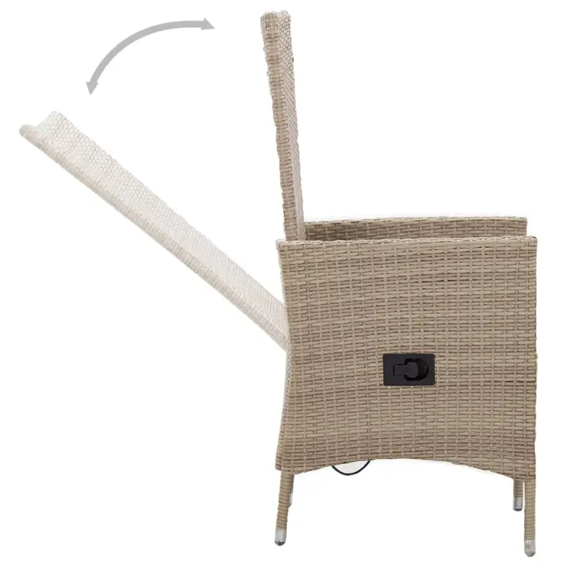 Tuinset met massief acaciahout en verstelbare rugleuning - Beige - Tuinsets