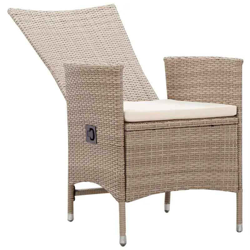 Tuinset met massief acaciahout en verstelbare rugleuning - Beige - Tuinsets