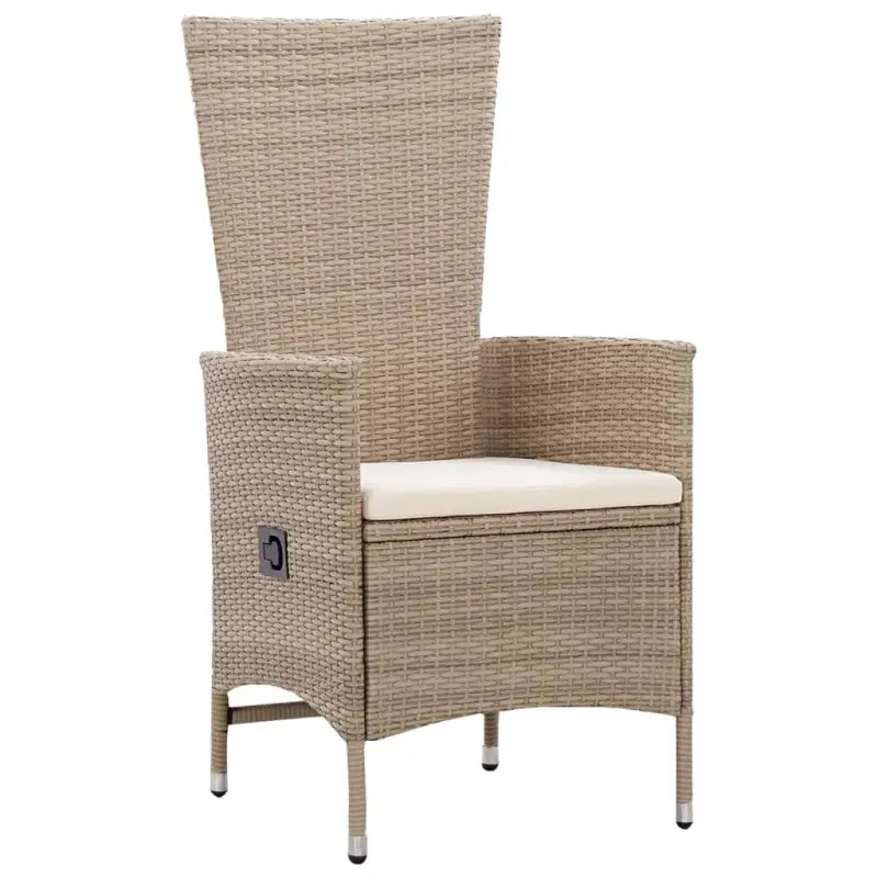 Tuinset met massief acaciahout en verstelbare rugleuning - Beige - Tuinsets