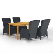 Tuinset met massief acaciahout tafel en comfortabele zitafmetingen - Donkergrijs - Tuinsets