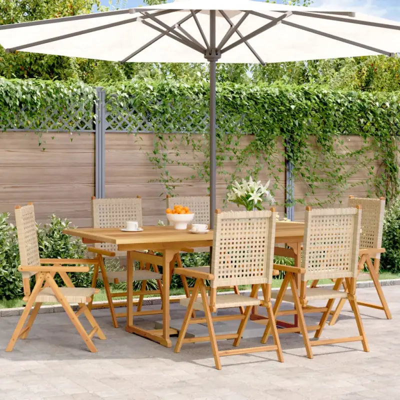 Tuinset met massief acaciahout voor buitenplezier - Beige / Rechthoekig - Tuinsets