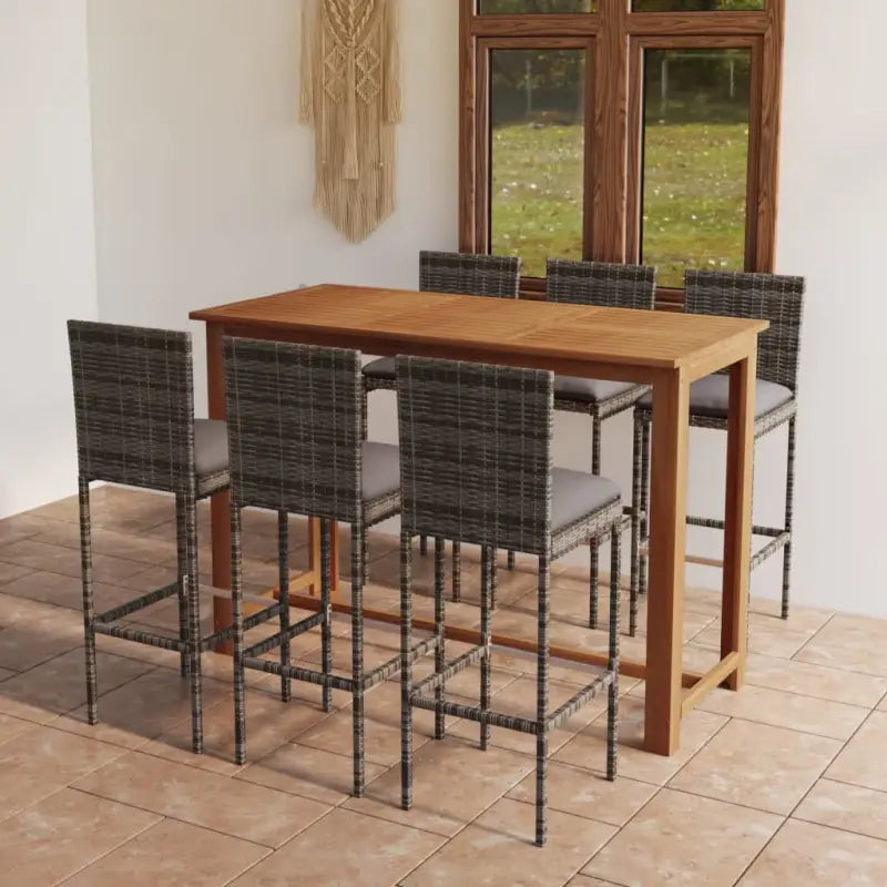 Tuinset met massief acaciahout voor een elegante buitenruimte - Grijs - Tuinsets