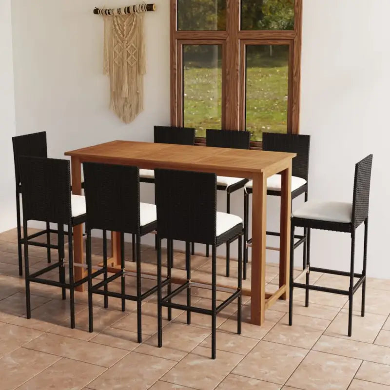 Tuinset met massief acaciahout voor een elegante buitenruimte - Zwart - Tuinsets