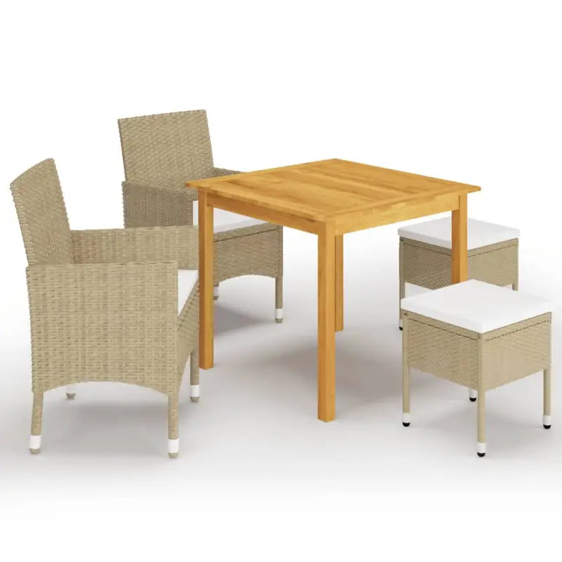 Tuinset met massief acaciahout voor een stijlvolle buitenruimte - Beige - Tuinsets