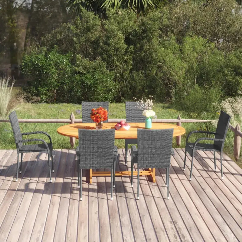 Tuinset met massief acaciahout voor een stijlvolle buitenruimte - Grijs - Tuinsets