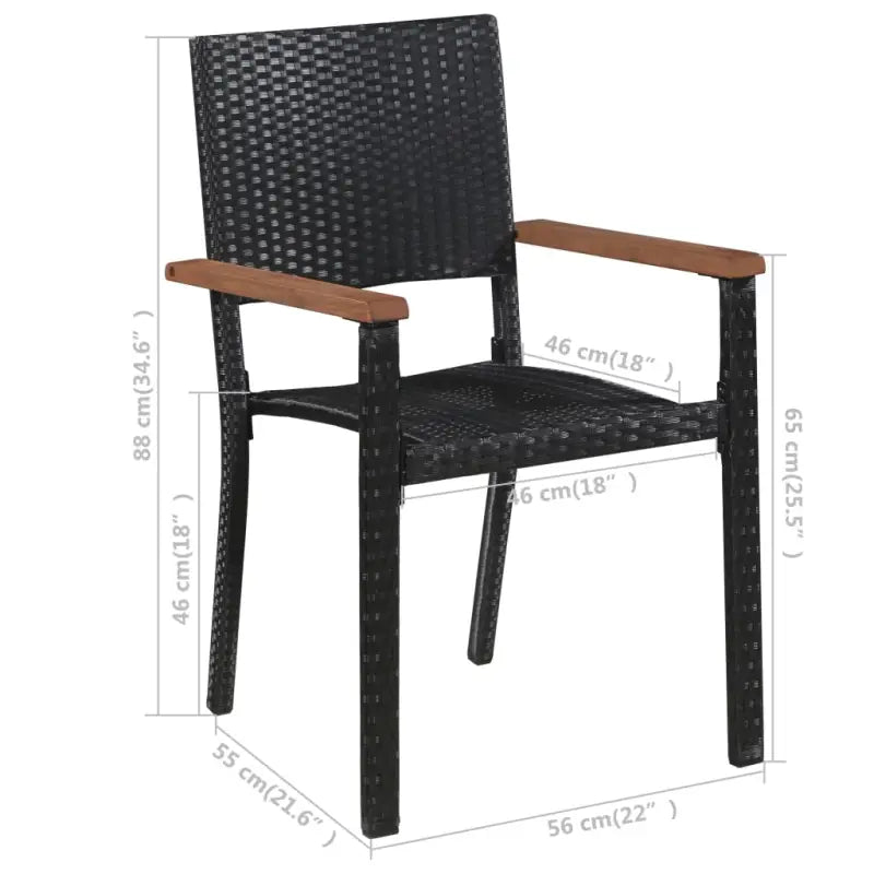 Tuinset met massief acaciahout voor een stijlvolle buitenruimte - Zwart - Tuinsets