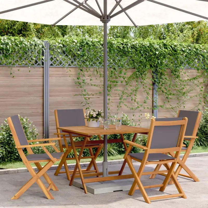 Tuinset met massief acaciahout voor gezellige buitenmomenten - Antraciet / 90 x 90 x 75 cm - Tuinsets