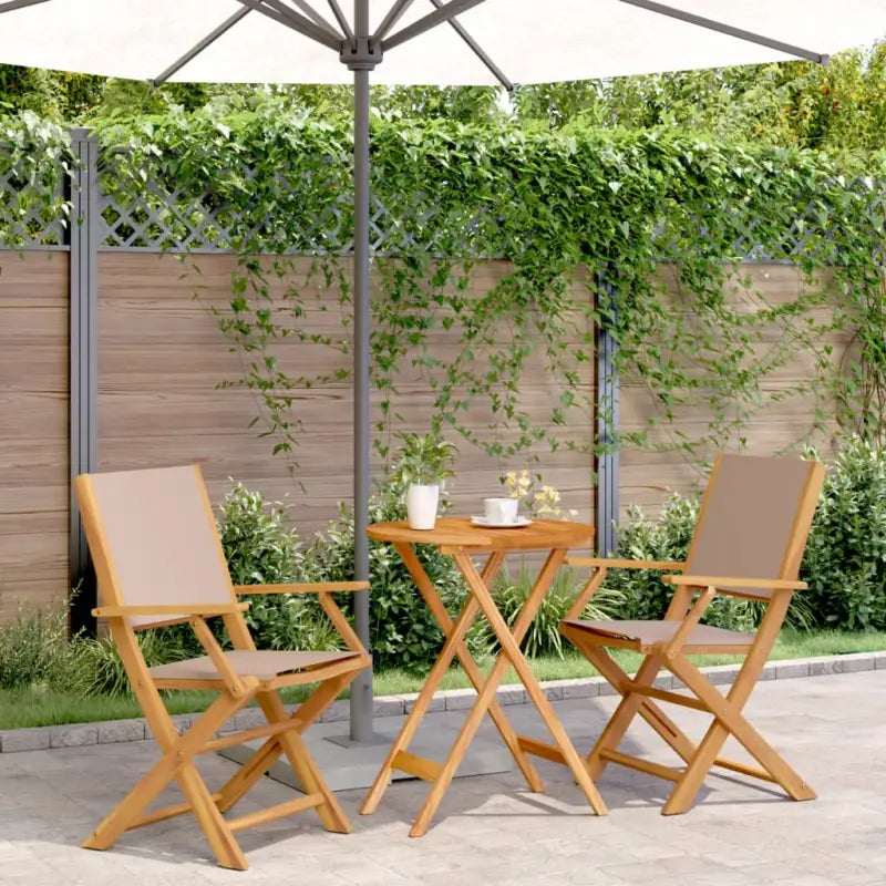 Tuinset met massief acaciahout voor gezellige buitenmomenten - Taupe / 60 x 75 cm - Tuinsets