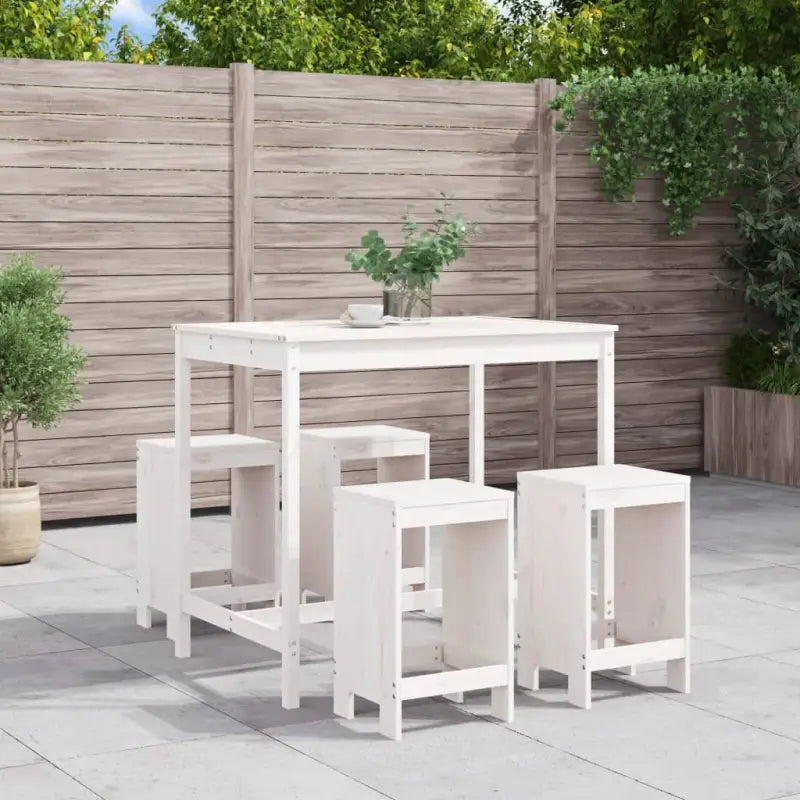 Tuinset met massief douglashout voor gezellige buitenmomenten - Wit grenenhout - Tuinsets