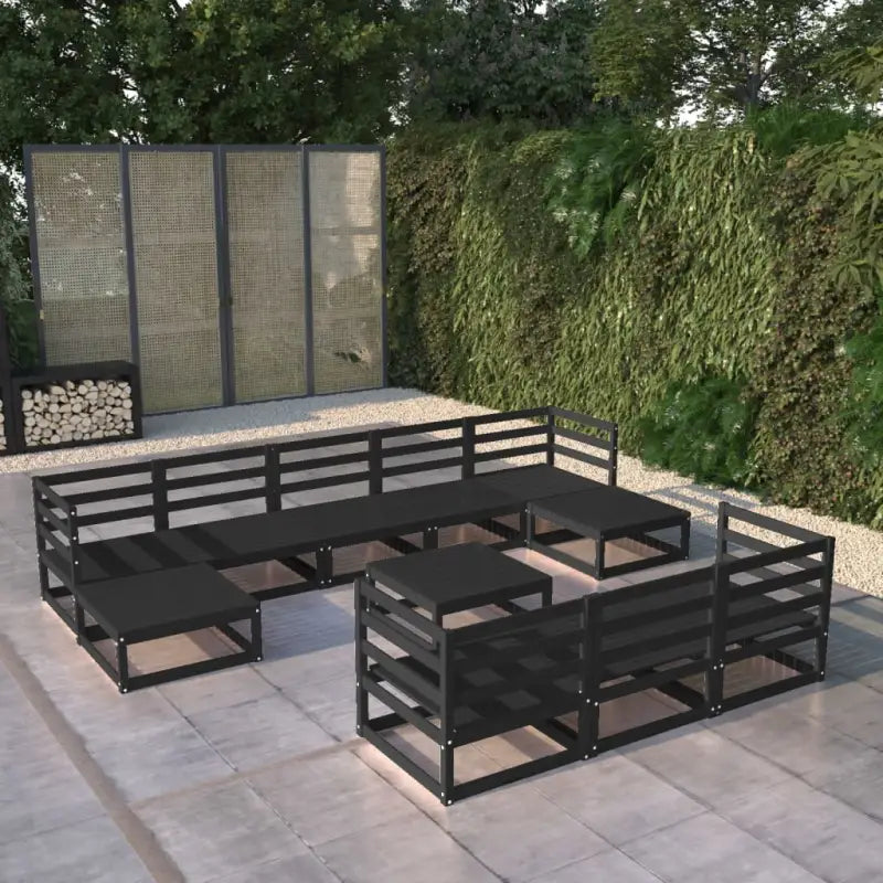 Tuinset met massief grenenhout en tafel voetenbank voor ontspanning - Tuinsets