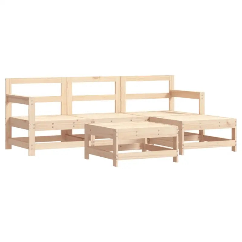 Tuinset met massief grenenhout en voetenbank salontafel - Tuinsets