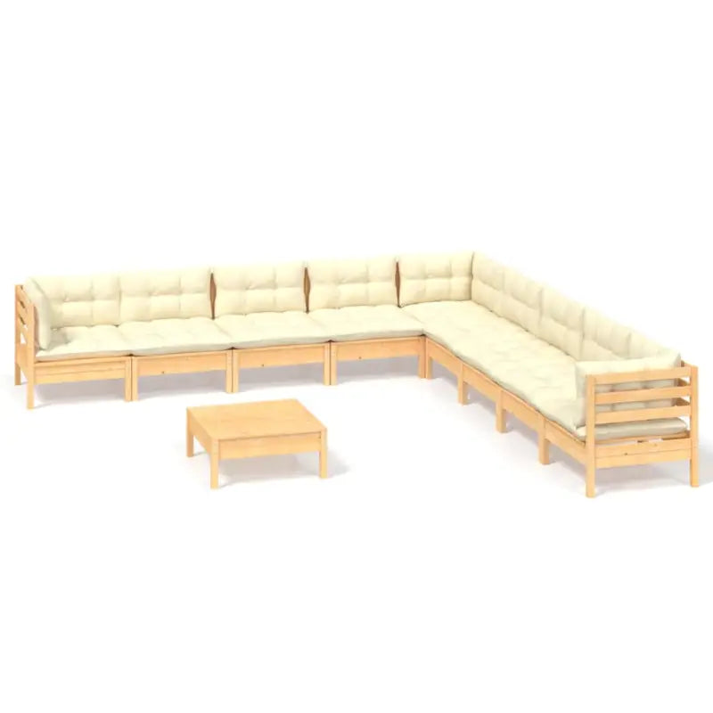 Tuinset met massief grenenhout en voetenbank tafel voor comfortabel buitenleven - Tuinsets