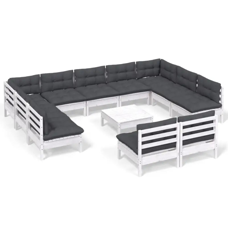 Tuinset met massief grenenhout en voetenbank tafel voor ontspanning - Tuinsets