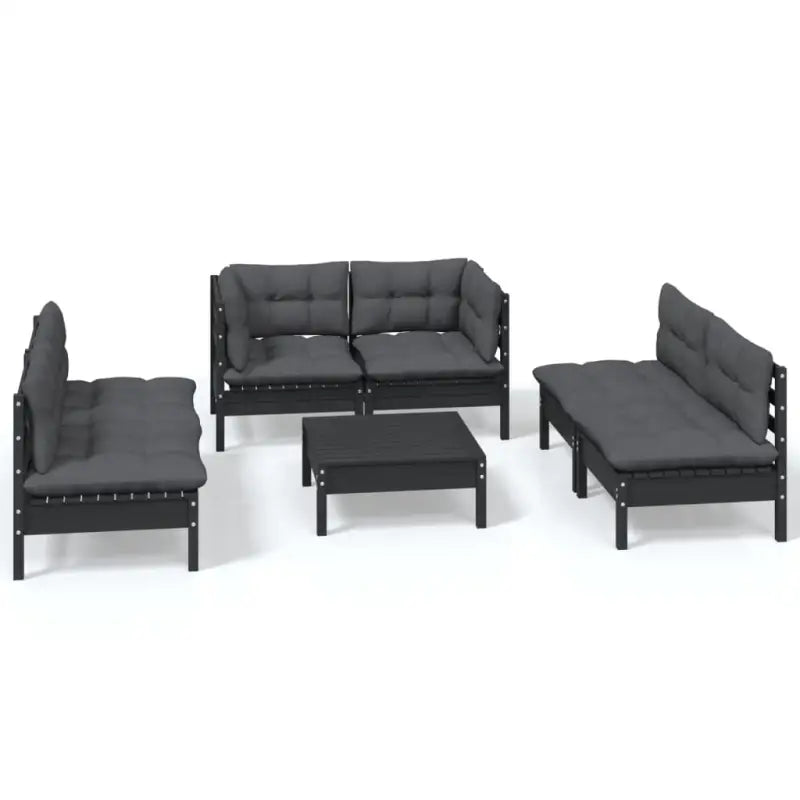 Tuinset met massief grenenhout en voetenbank tafel voor ontspanning - Tuinsets