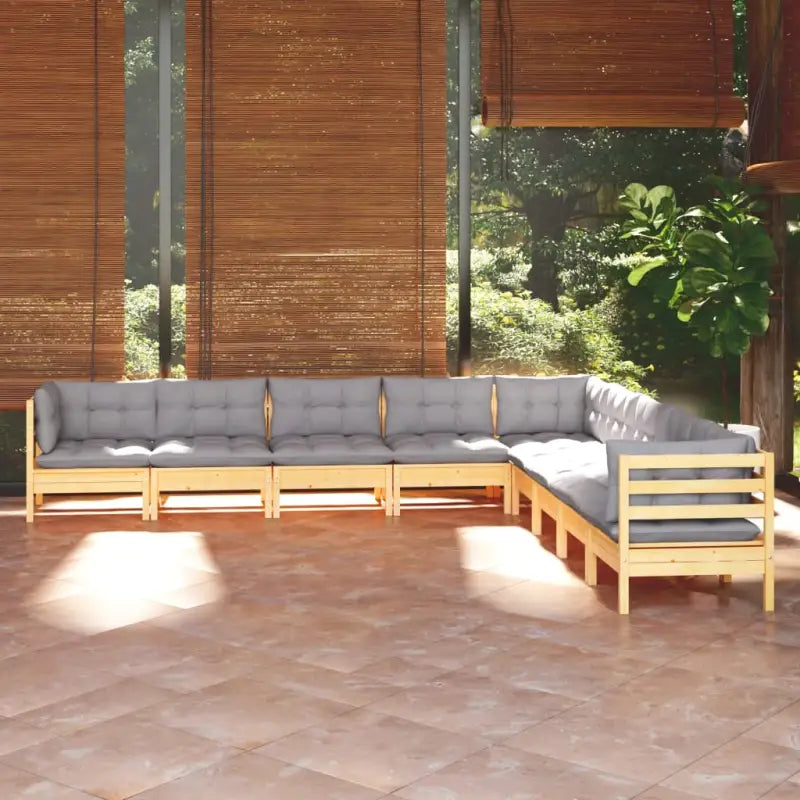 Tuinset met massief grenenhout voor balans en comfort in de tuin - Bruin en grijs - Tuinsets