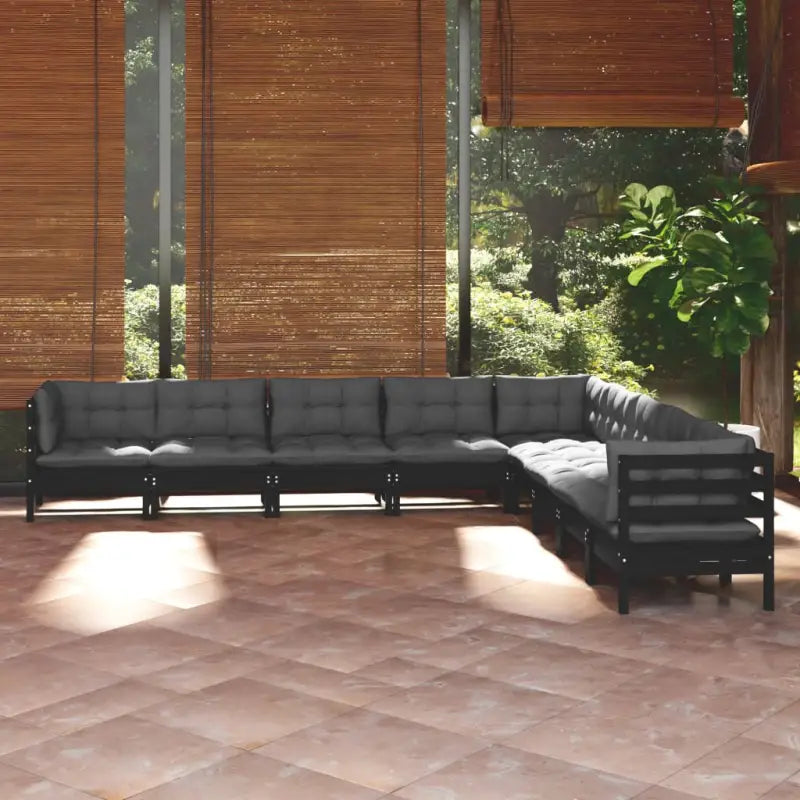 Tuinset met massief grenenhout voor balans en comfort in de tuin - Zwart - Tuinsets