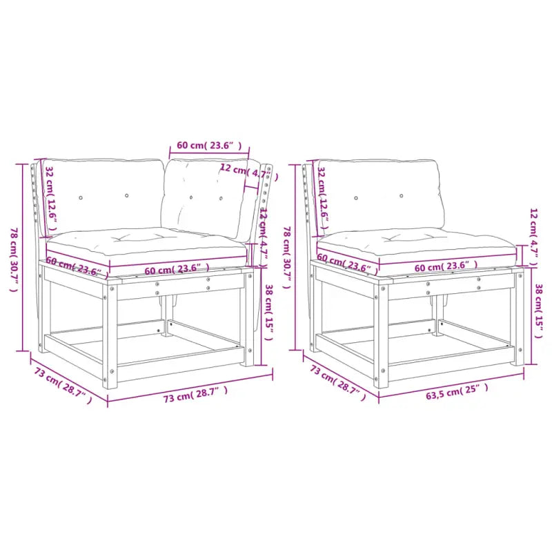 Tuinset met massief grenenhout voor een comfortabele zitervaring - Tuinsets