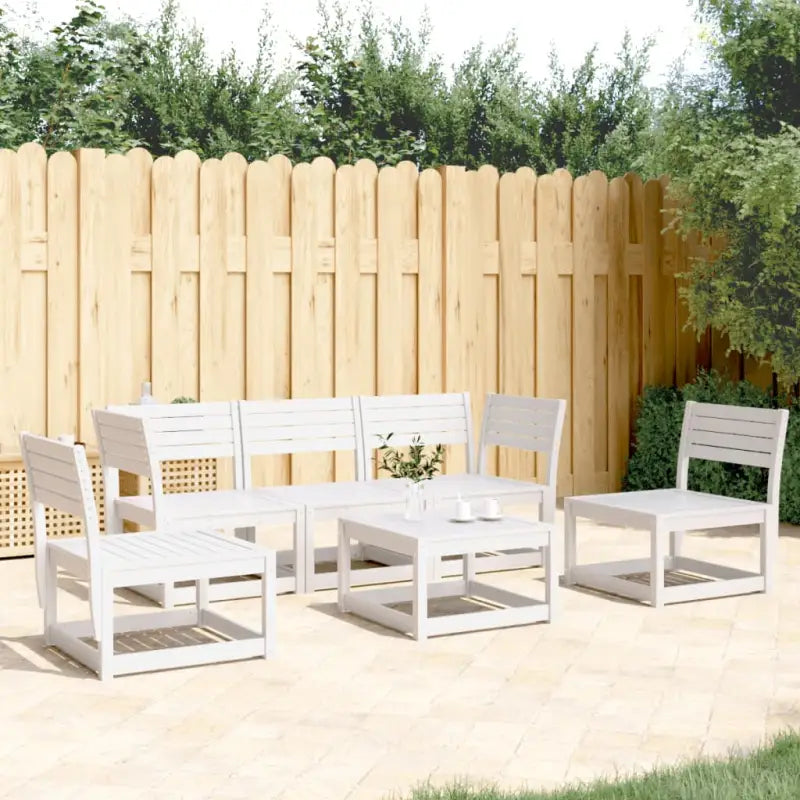 Tuinset met massief grenenhout voor een comfortabele zitervaring - Wit / Nee - Tuinsets