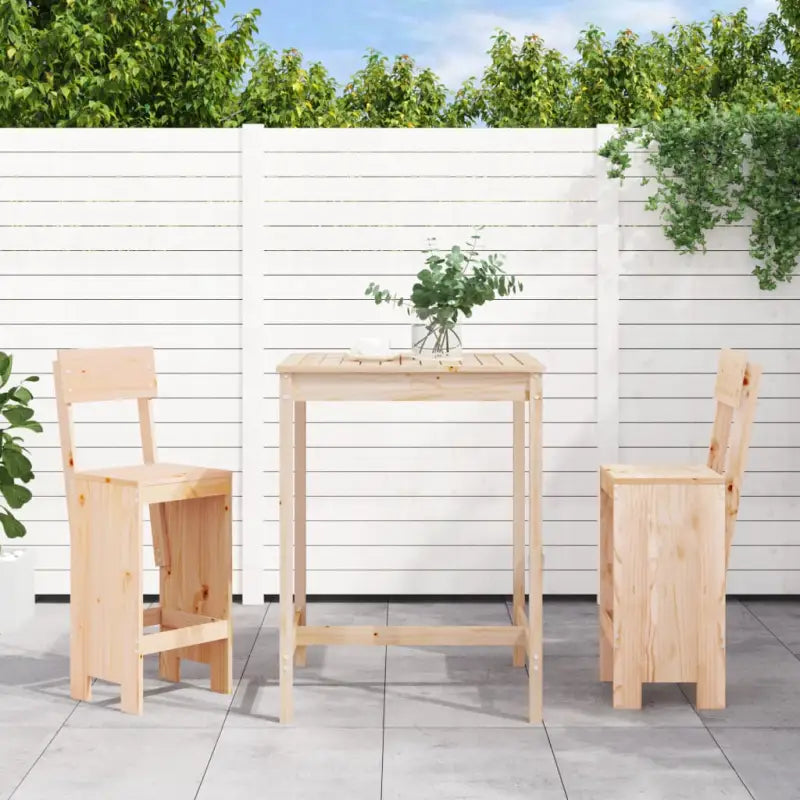 Tuinset met massief grenenhout voor gezellige buitenmomenten - Natuurlijk grenenhout - Tuinsets