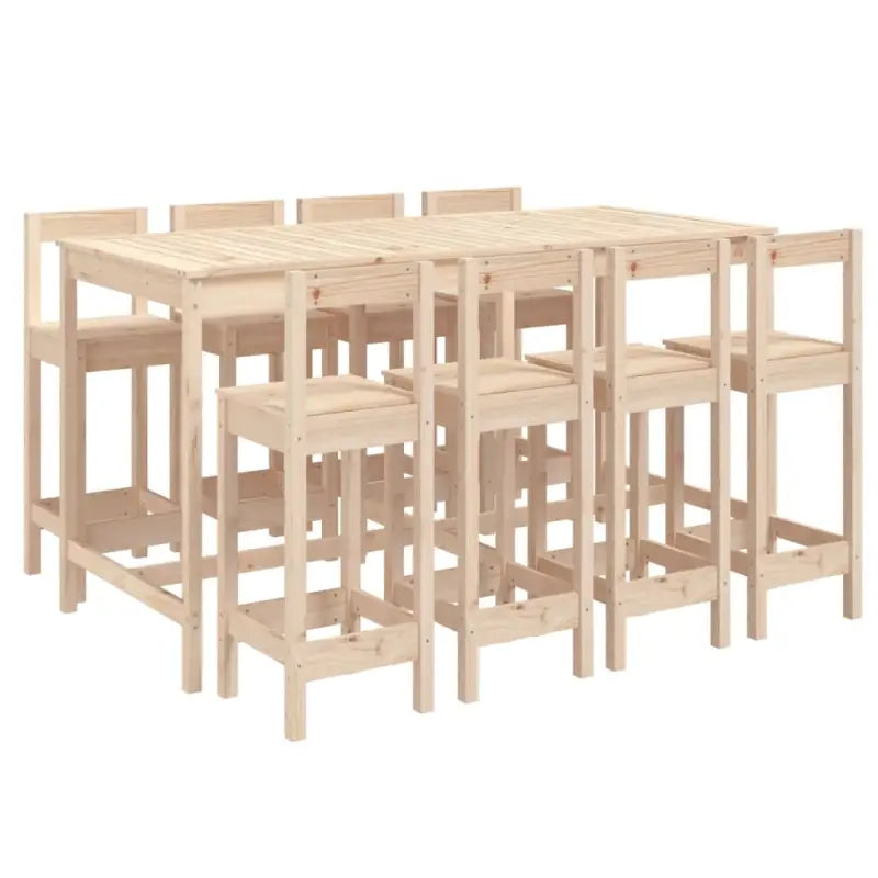 Tuinset met massief grenenhout voor gezellige buitenmomenten - Naturel - Tuinsets