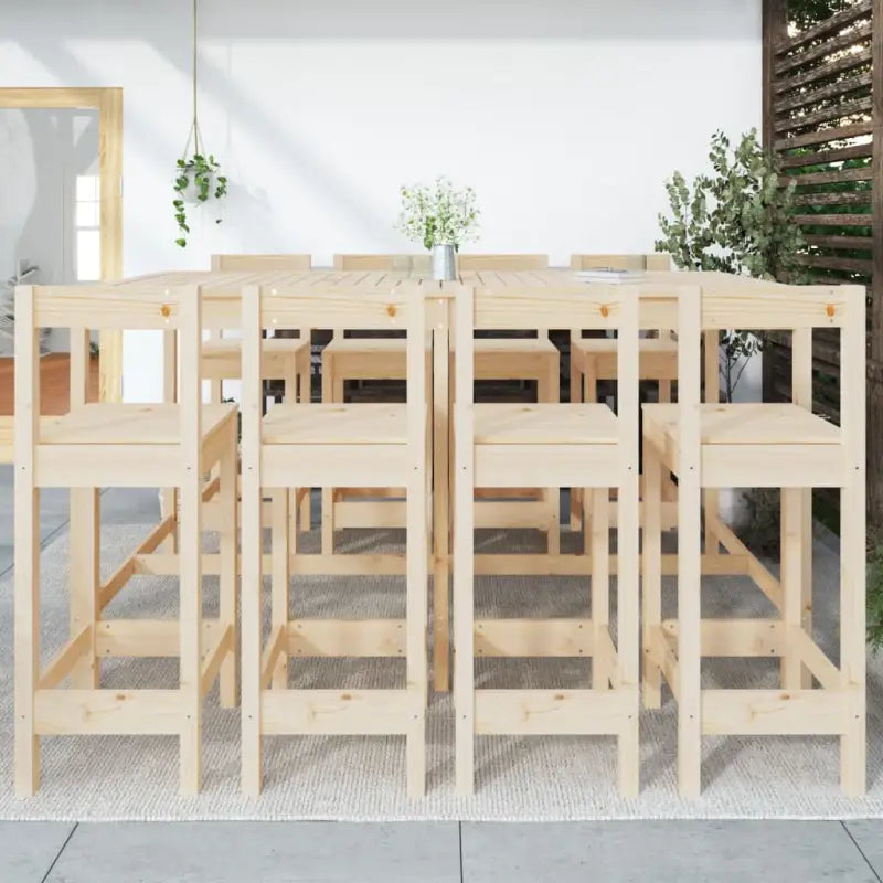 Tuinset met massief grenenhout voor gezellige buitenmomenten - Naturel - Tuinsets