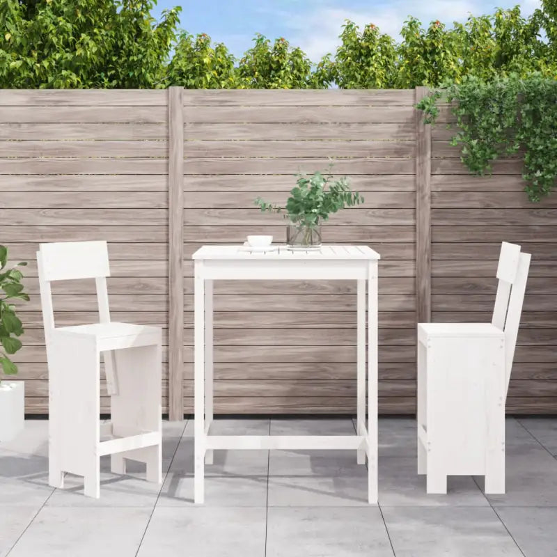 Tuinset met massief grenenhout voor gezellige buitenmomenten - Wit grenenhout - Tuinsets