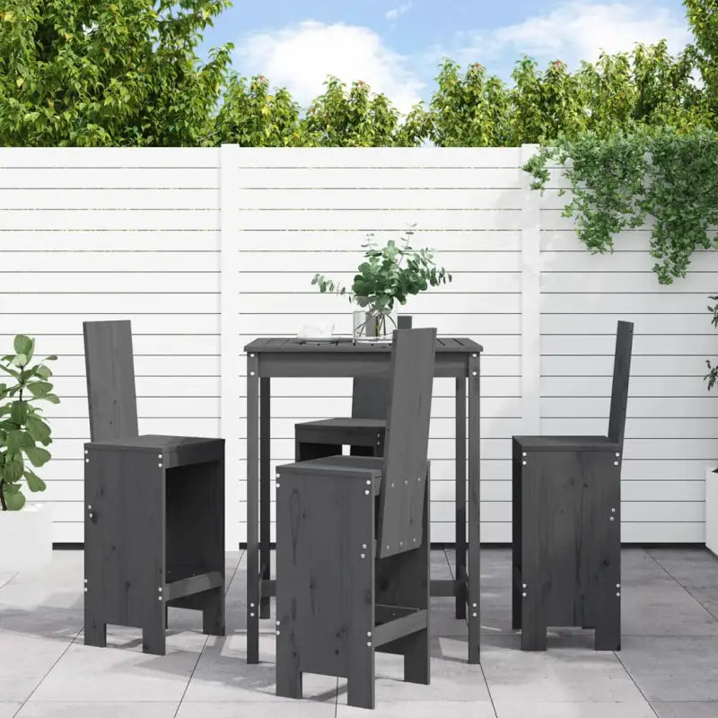 Tuinset met massief grenenhout voor gezellige momenten buiten - Grijs grenenhout - Tuinsets